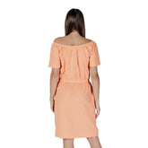 B.Young Orange Cotton Short Dress